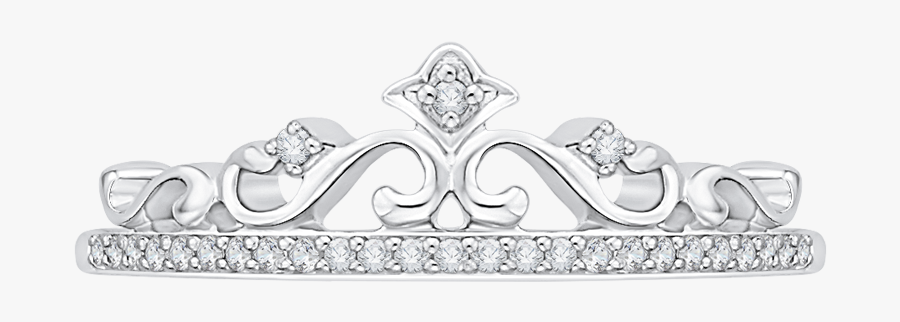 Tiara Ring In 10k White Gold With - Transparent Tiaras Black And White, Transparent Clipart
