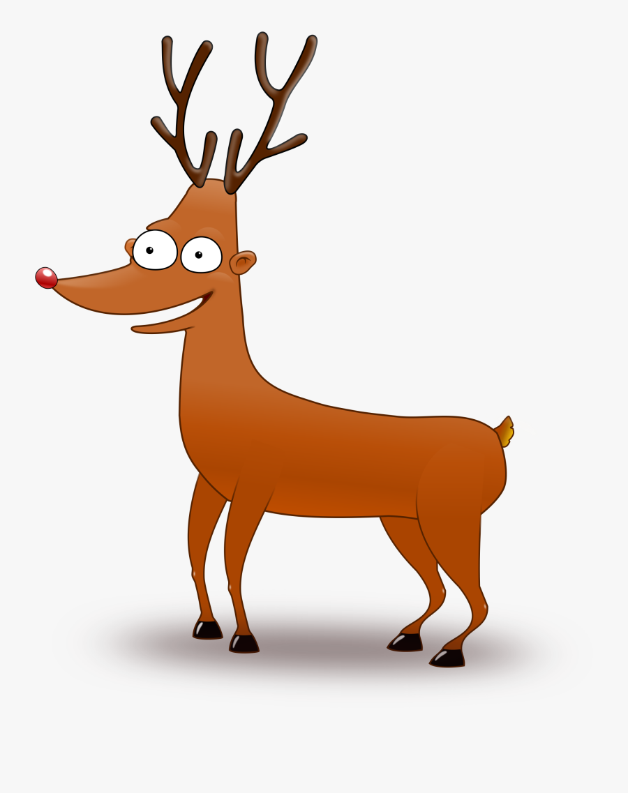 Clipart - Funny Cartoon Reindeer, Transparent Clipart
