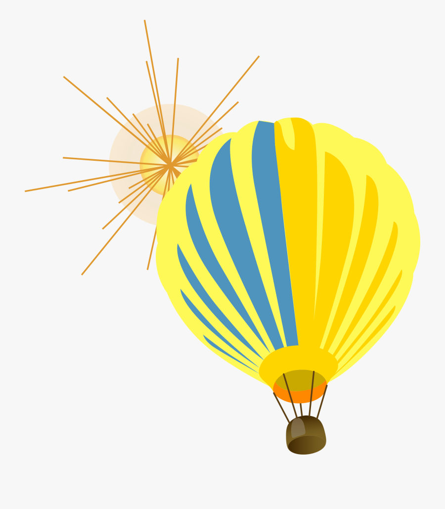 Sky With Sun And Hot Air Balloons Clipart - Hot Air Balloon Clipart Vector Png, Transparent Clipart