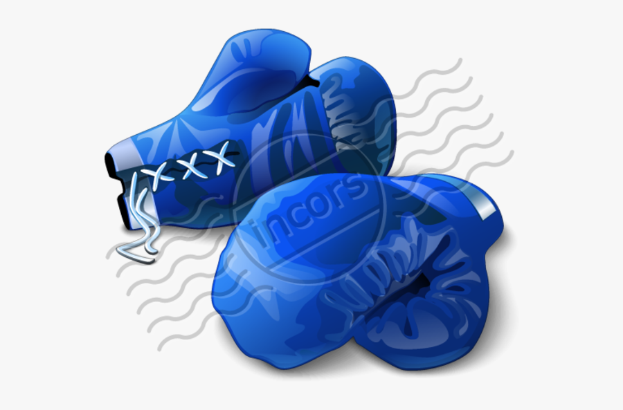 Blue Boxing Gloves Icon, Transparent Clipart