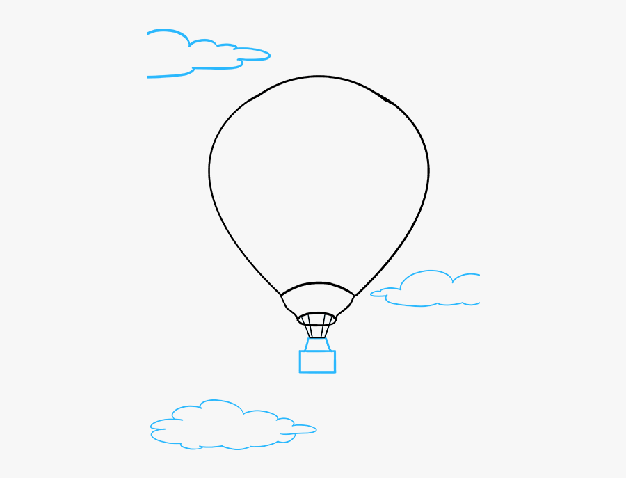 How To Draw A Hot Air Balloon - Illustration, Transparent Clipart