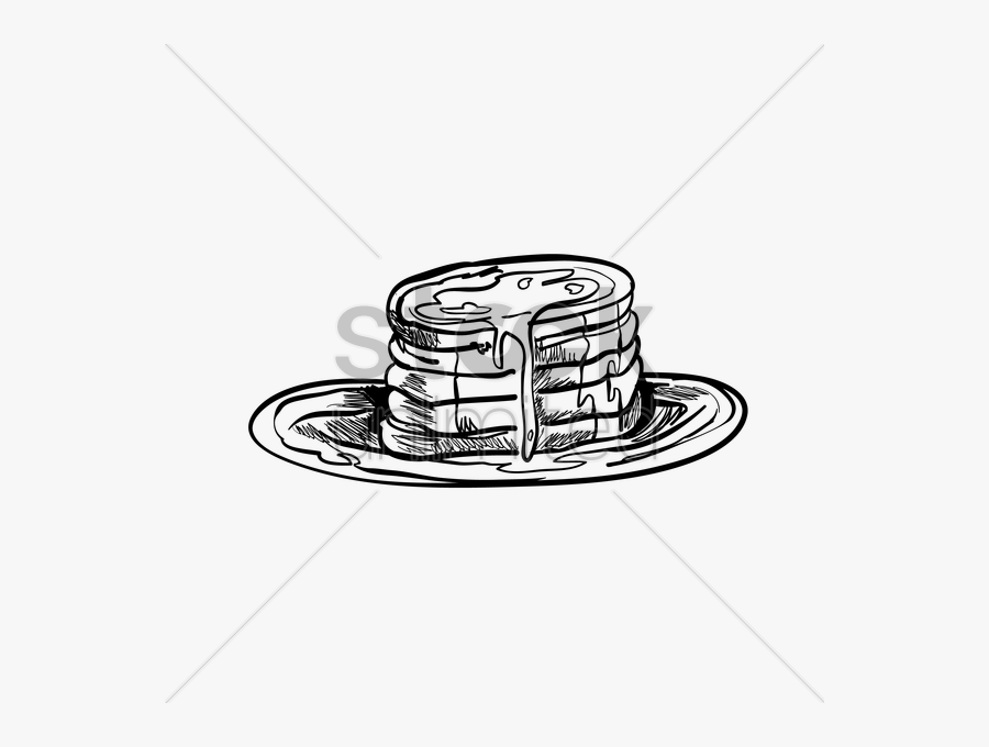 Maple Syrup Drizzled On Pancakes Vector Image - Syrup Sketch, Transparent Clipart