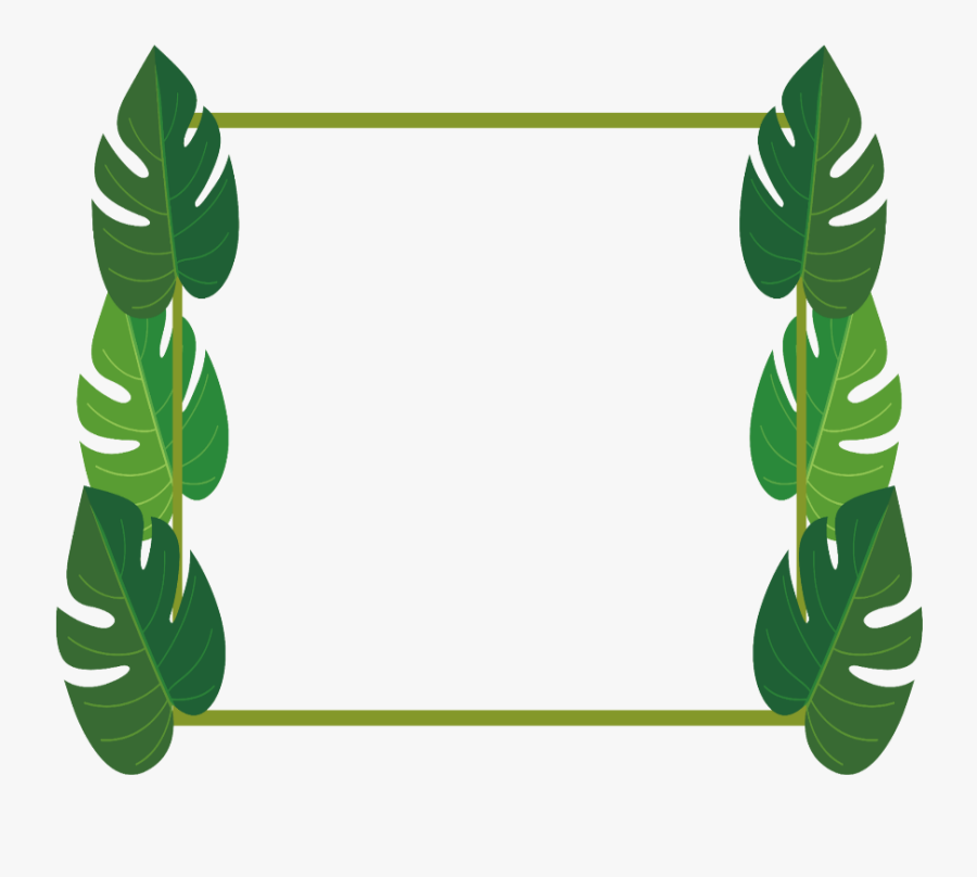 Mq Leaf Leaves Frame Frames Palm - Banana Leaves Border Clipart, Transparent Clipart