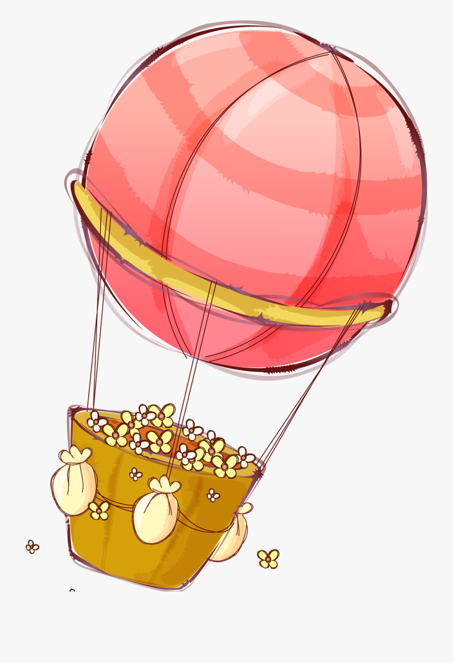 #ftestickers #clipart #cartoon #hotairballoon - Hot Air Balloons Watercolor Png, Transparent Clipart