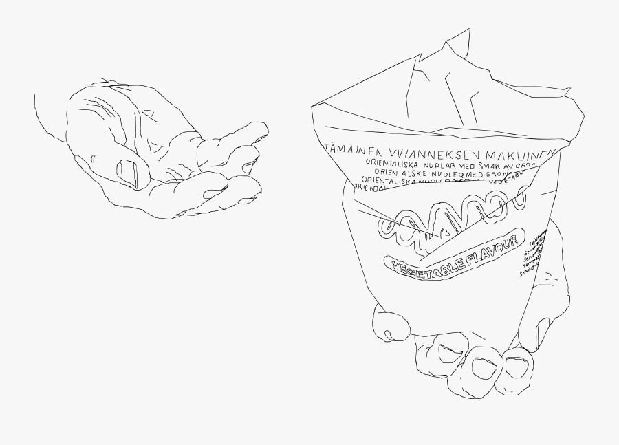 Noodles From The Package Clip Arts - Sketch, Transparent Clipart
