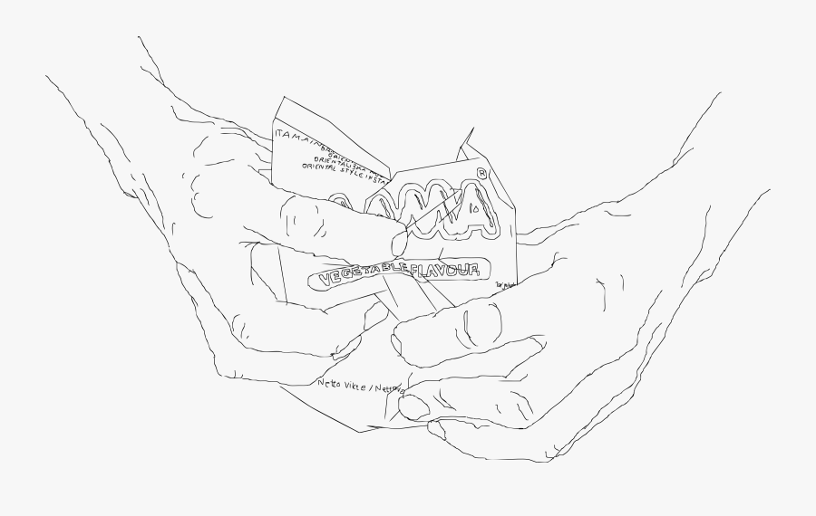 Pack Of Noodles Being Crunched Clip Arts - Line Art, Transparent Clipart