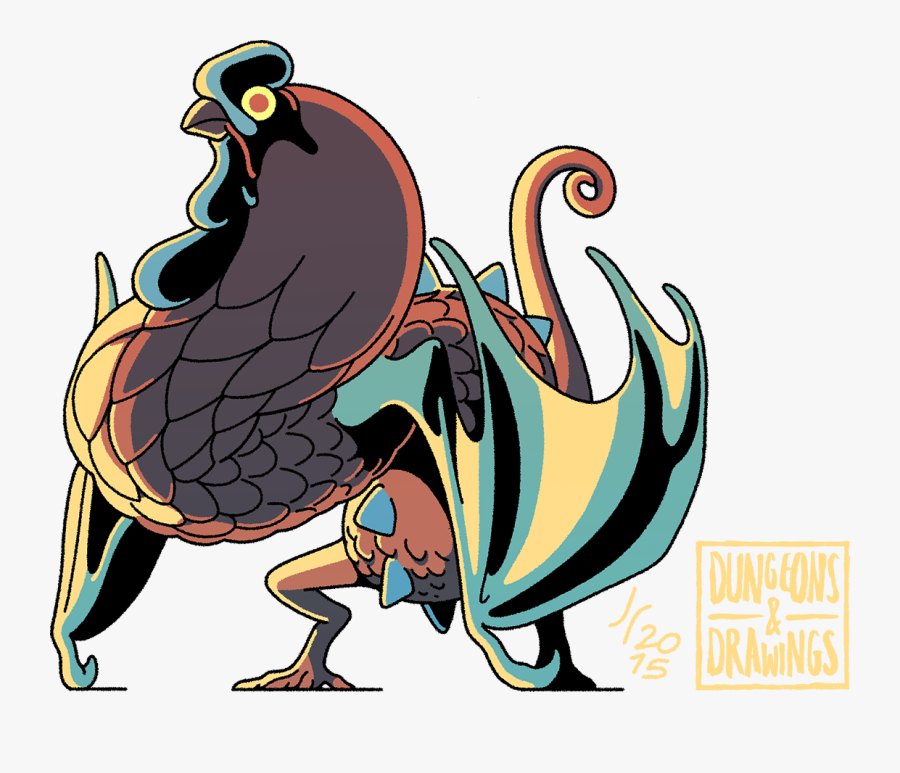 Joe Sparrow Art - Dungeons And Drawings Cockatrice, Transparent Clipart