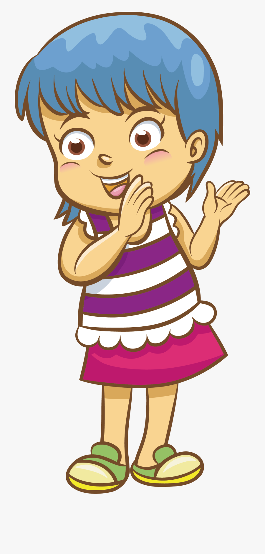 Clapping Cartoon Clip Art - Clip Art Of A Girl Clapping, Transparent Clipart