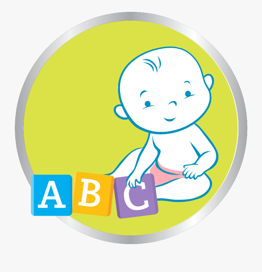 Baby Playing Abc Blocks Icon - Circle, Transparent Clipart