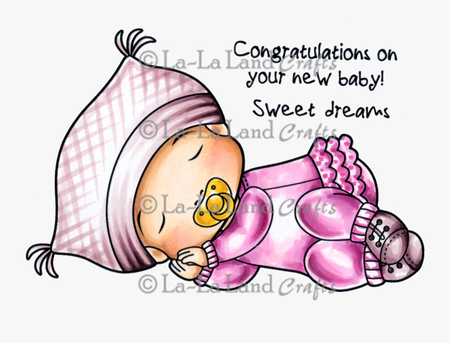 Sleeping Baby Marci Rubber Stamp, Transparent Clipart