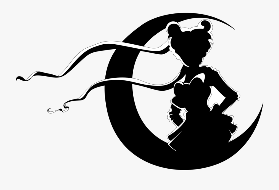 Sailor Moon Luna Sailor Mars Chibiusa Silhouette - Sailor Moon Png Luna, Transparent Clipart