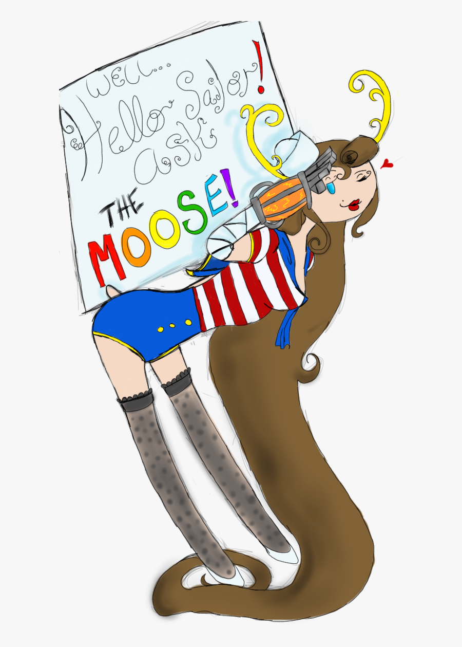 Moose Sailor Moon Clip Art Illustration Animal - Cartoon, Transparent Clipart