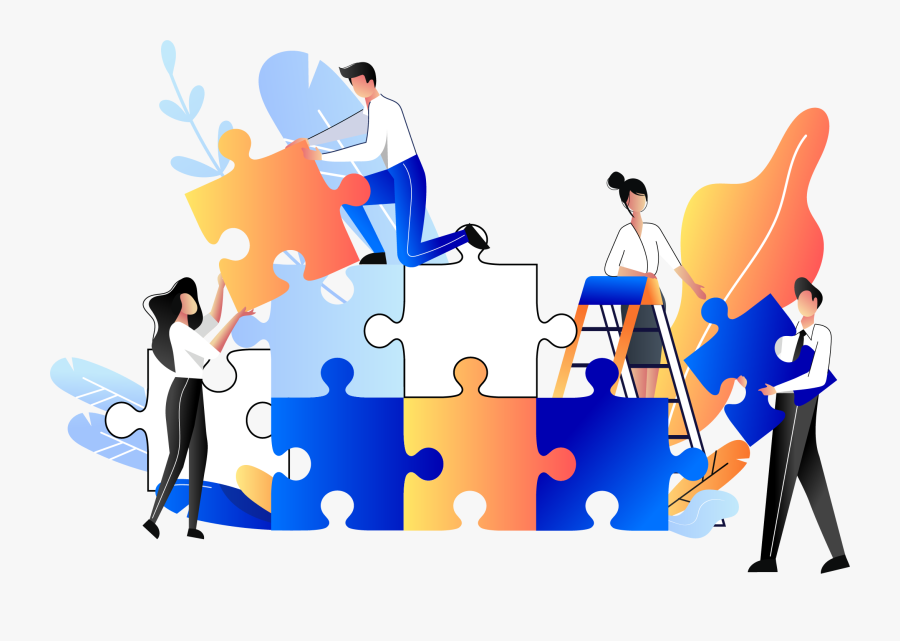 About Page Decor - Teamwork Flat Illustration, Transparent Clipart