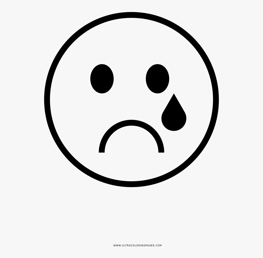 Sad Face Coloring Page - Dibujo Cara De Triste, Transparent Clipart