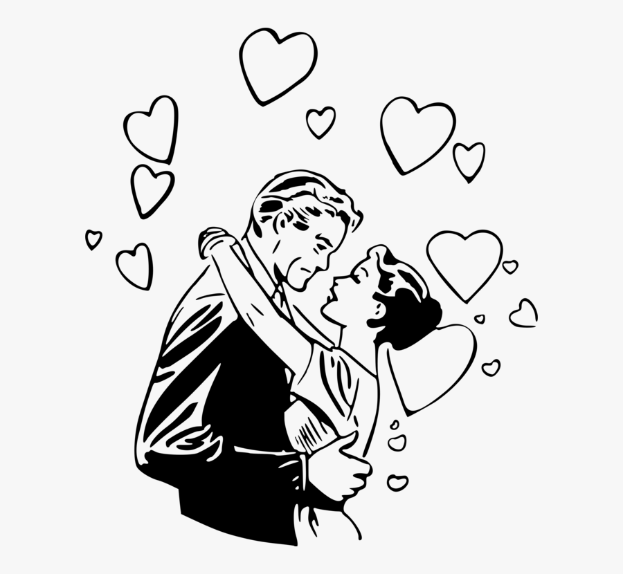 Love Drawing Romance Kiss Silhouette Cc0 - Drawing Love Image Hd, Transparent Clipart