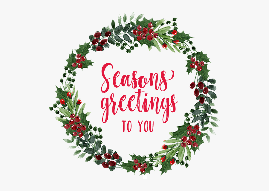Season’s Greetings - Wreath, Transparent Clipart