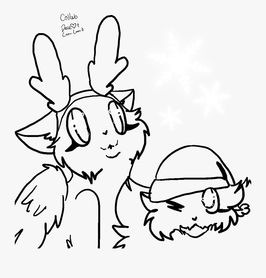 Collab Outline Only For Loon-loon - Cartoon, Transparent Clipart