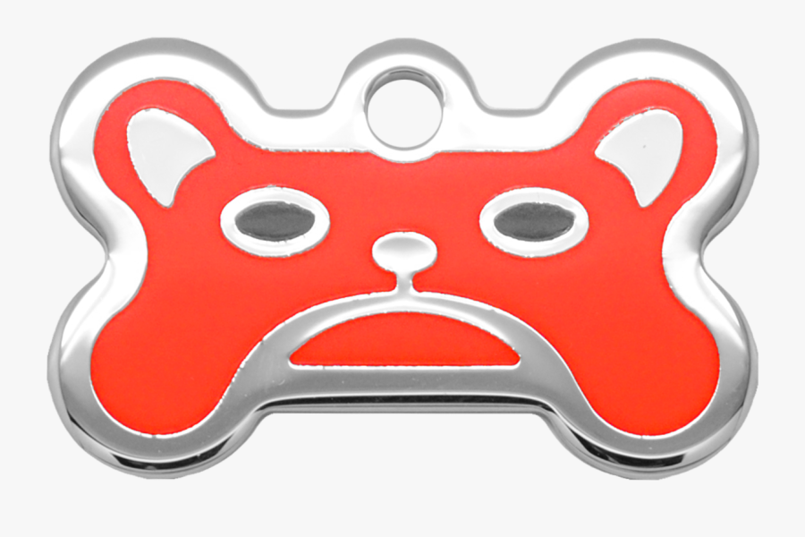 Bulldog Mini Bone Tag Red, Transparent Clipart