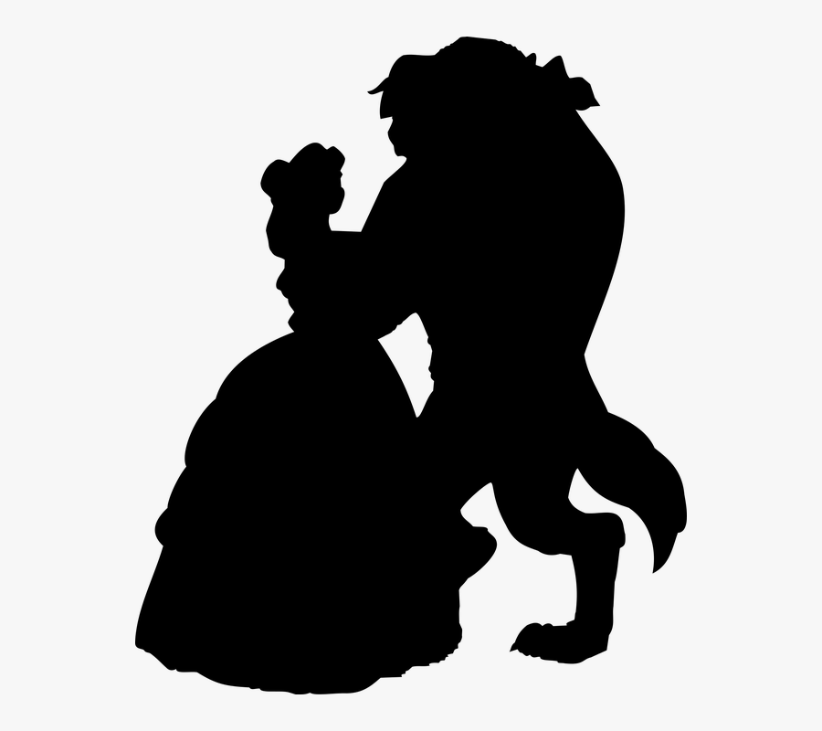 Belle And Beast Silhouette, Transparent Clipart