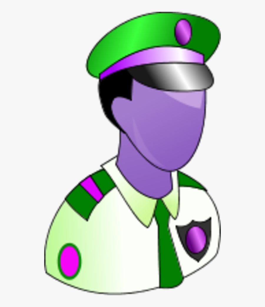 Vector Clip Art - Draw A Police Officer In Color, Transparent Clipart