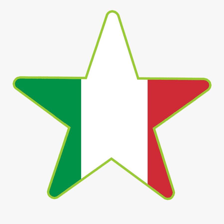 Connections Star Languages Italian Flag - Italian Star Png, Transparent Clipart