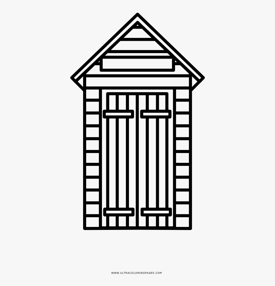 Ski Locker Coloring Page - House, Transparent Clipart