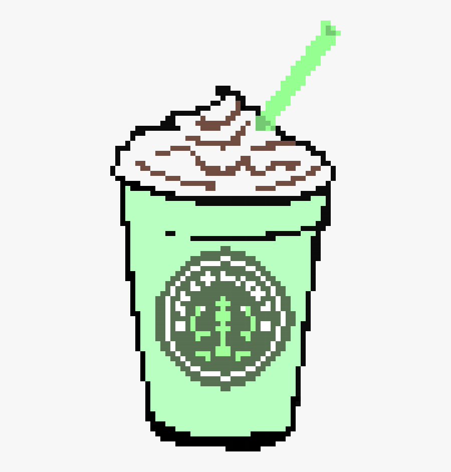 Pixel Art Starbucks Frappuccino, Transparent Clipart