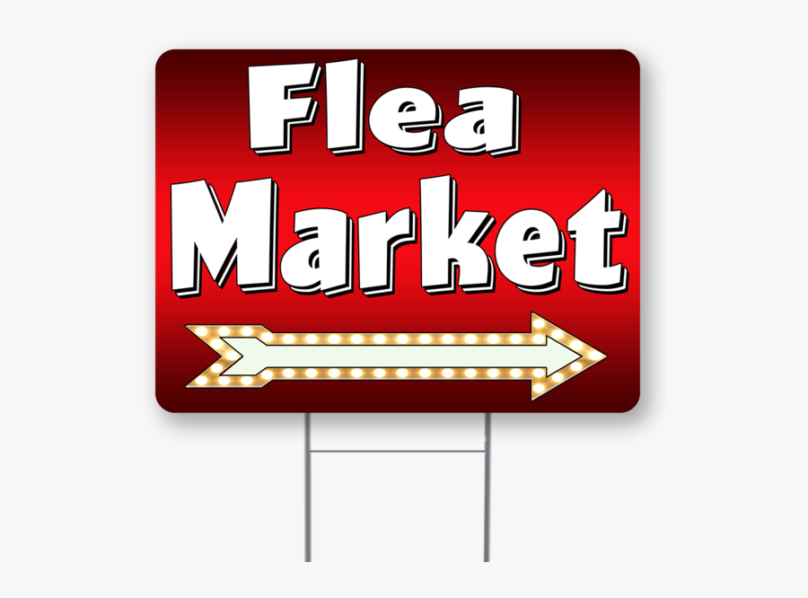 Flea Market Inch Sign With Display Options, Transparent Clipart