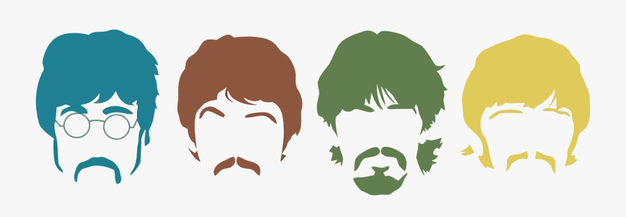 The Beatles Stencil Abbey Road Silhouette - Beatles Faces Logo, Transparent Clipart