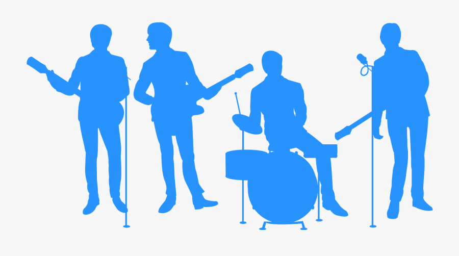 Beatles Playing Silhouette, Transparent Clipart
