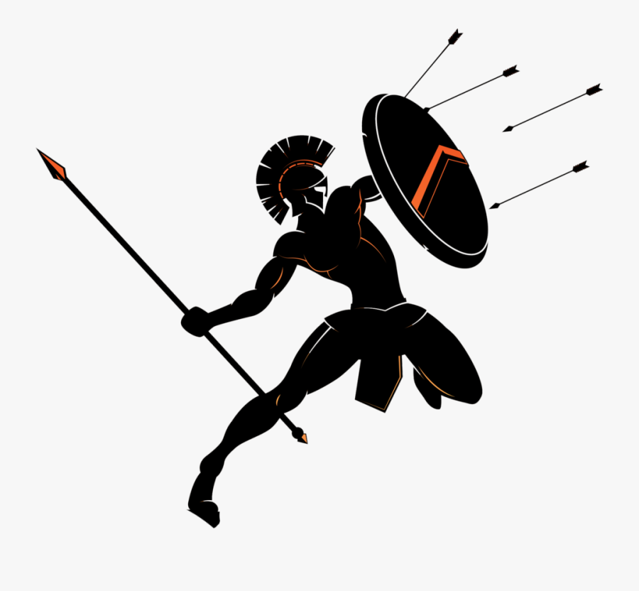 Transparent Spartan Warrior Clipart - Spartan Warrior Silhouette, Transparent Clipart