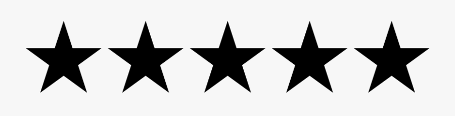 Clip Art Customer Review Star Stock - Black Transparent Background 5 Stars, Transparent Clipart