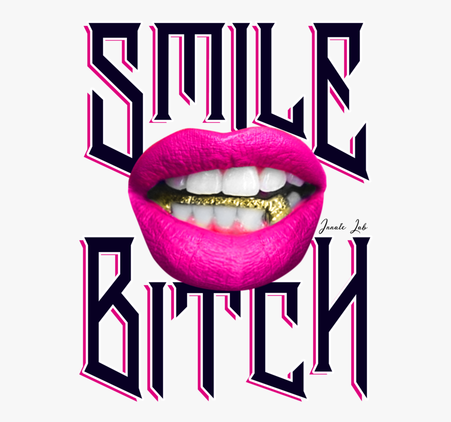 Smile Bitch Female Grillz Gold Lips Balenciaga Triple, Transparent Clipart