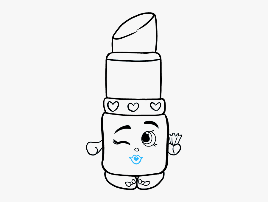 How To Draw Lippy Lips From Shopkins - Cute Easy Shopkins Drawings, Transparent Clipart
