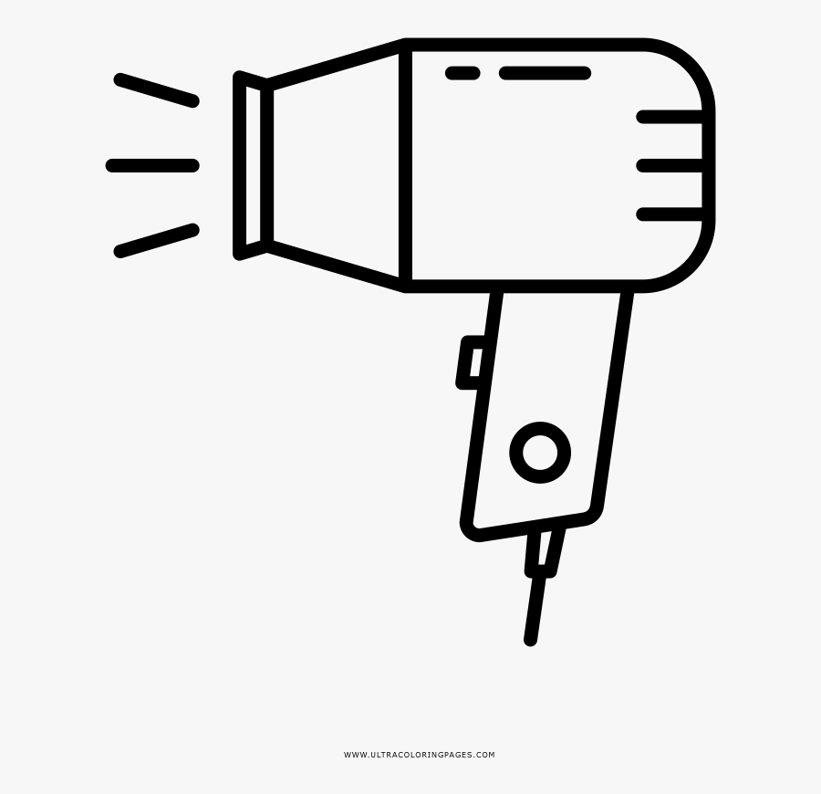 Hair Dryer Coloring Page - Cartoon, Transparent Clipart