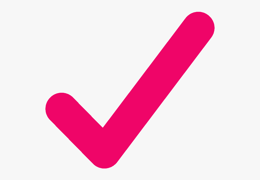 Checkmark - Pink Check Mark Icon, Transparent Clipart