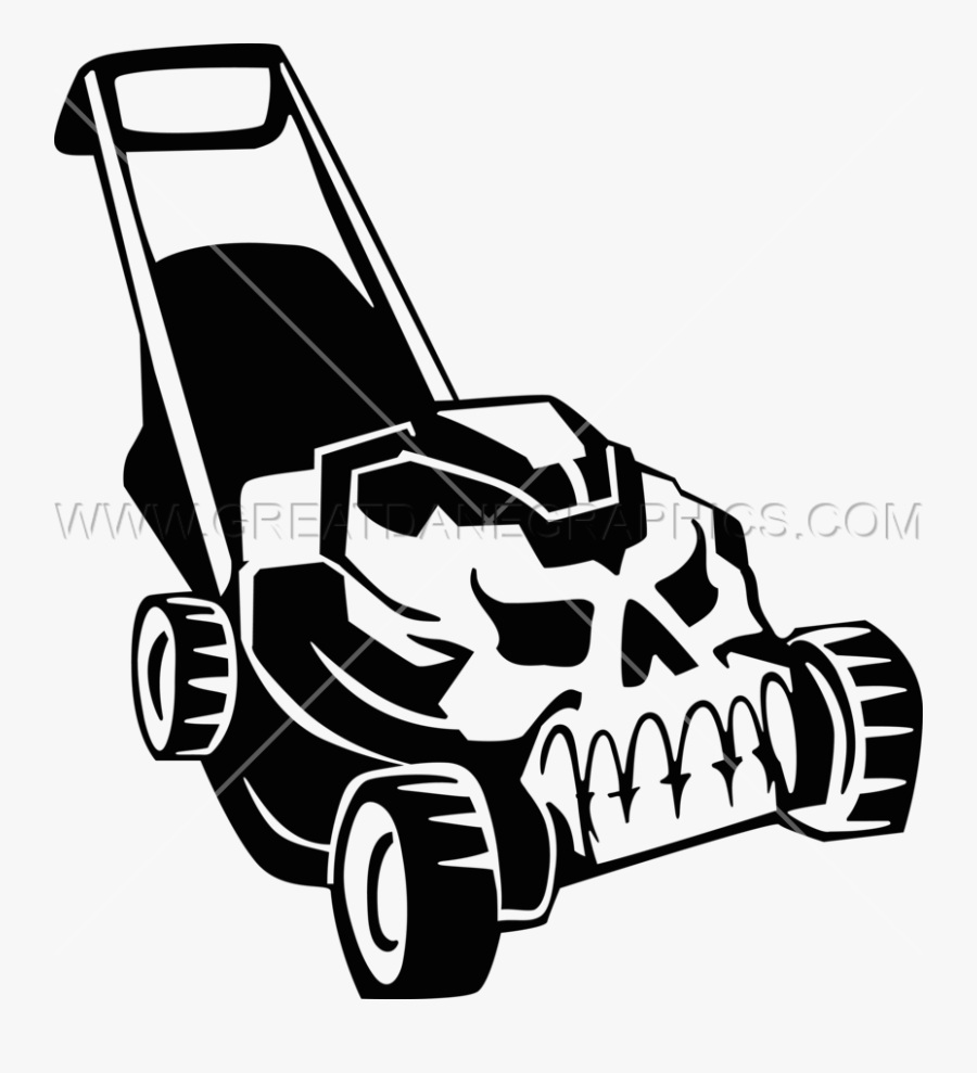 Mowing Clipart Grass Cutting Machine - Skull Lawn Mower Clipart, Transparent Clipart