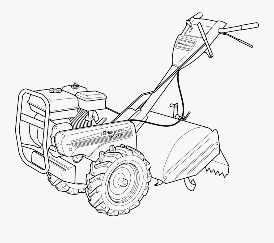 Lawn Mower Images - Hand Tractor Drawing Easy, Transparent Clipart