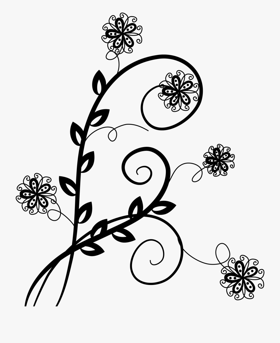 Clip Art Collection Of Free Drawing - Flower Swirls Transparent Background, Transparent Clipart