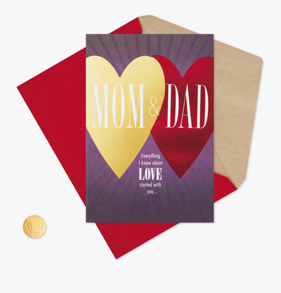 Dad You Two Are My Heart Valentine"s Day Card For Mom - Construction Paper, Transparent Clipart