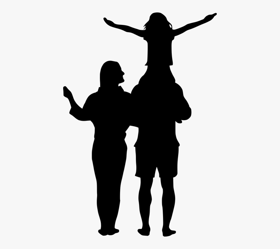 Silhouette, Family, Father, Mother, Daughter, Dad, - Mother And Father Daughter Clipart, Transparent Clipart