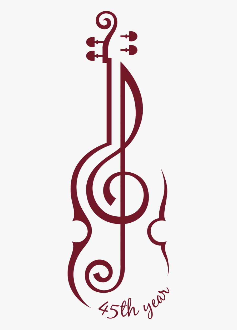 Violin As 45th Year Logo - Violin Treble Clef, Transparent Clipart