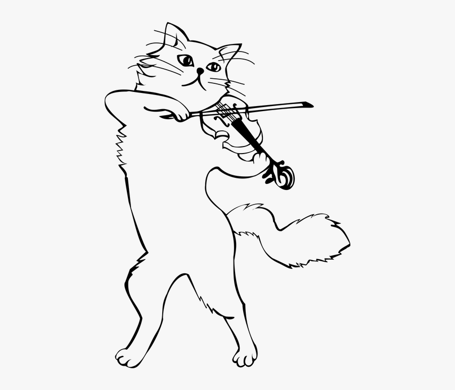 Violinist, Violin, Music, Musical Instruments, Cat - Cat Playing Violin Clipart, Transparent Clipart