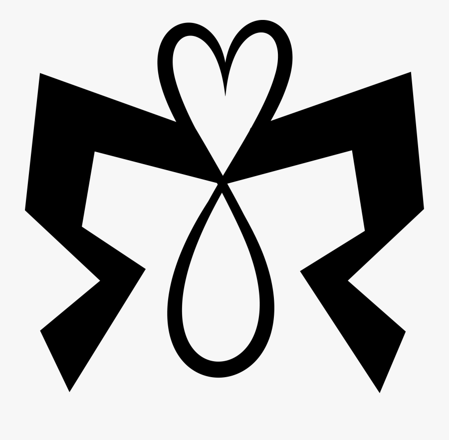 This Black And White Line Drawing Features The Heartfinity - Ragnar Symbol, Transparent Clipart