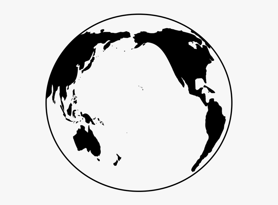 Earth, Black And White, Globe, Pacific Ocean, Global - Green Planet Icon Png, Transparent Clipart
