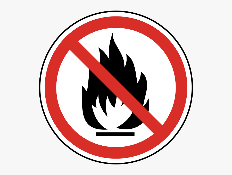 No Open Flames Sign, Transparent Clipart