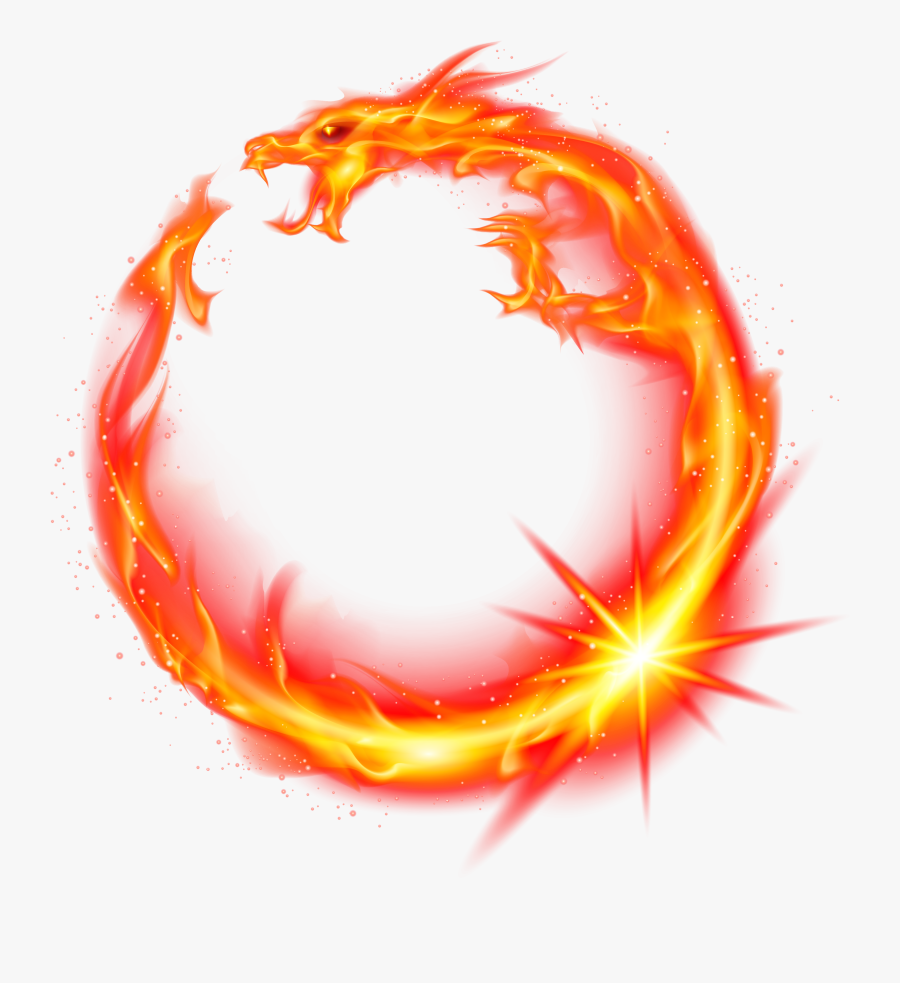 Fire Flames Clipart Dragon Flame - Blue Fire Circle Png, Transparent Clipart