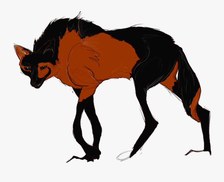Melanistic Chimera Maned-wolf Design By Newagestables - Mane, Transparent Clipart