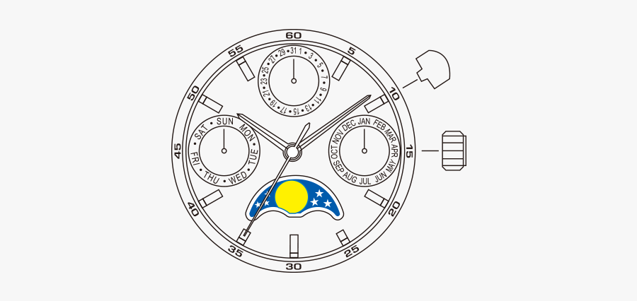 Japanese Miyota 6p00 Movement, Transparent Clipart