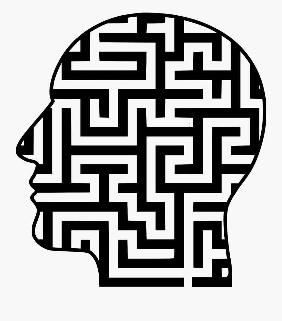 Maze, Mind, Head, Human, Illness, Decision, Complex, - Maze Silhouette, Transparent Clipart